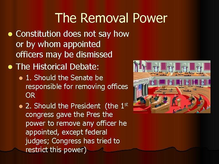 The Removal Power Constitution does not say how or by whom appointed officers may