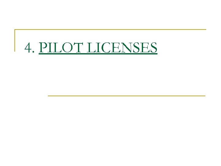 4. PILOT LICENSES 