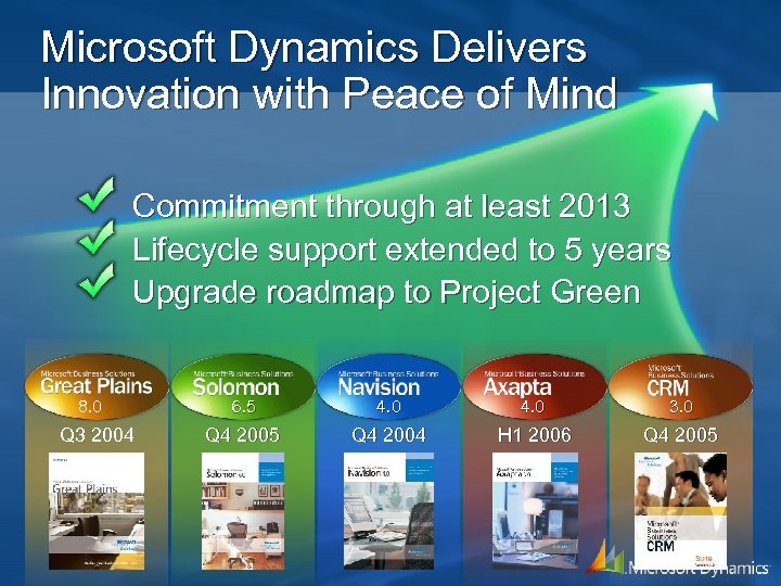 Microsoft Dynamics Delivers Innovation with Peace of Mind Commitment through at least 2013 Lifecycle