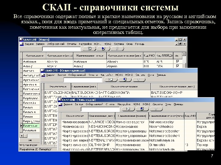 Скап сгдс высоцк. Справочник в системе. Записи в справочниках. Область для ввода заметок. Краткое Наименование программы.