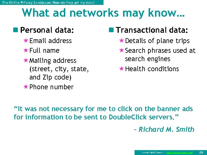 The Online Privacy Landscape: How do they get my data? What ad networks may