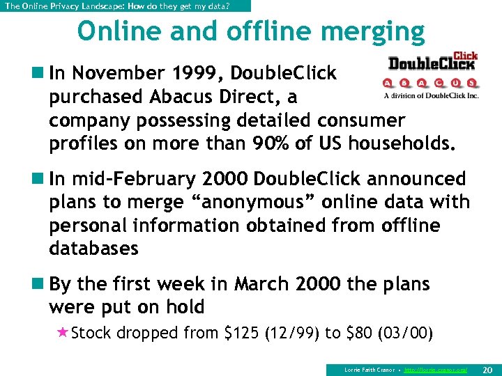 The Online Privacy Landscape: How do they get my data? Online and offline merging