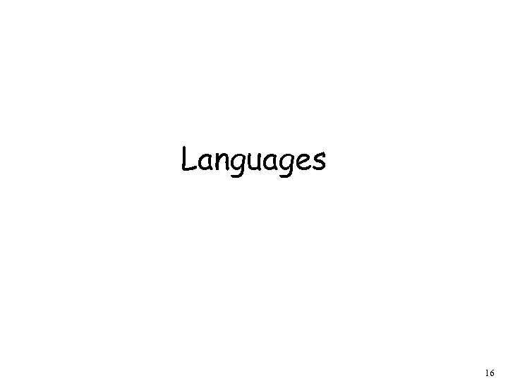 Languages 16 