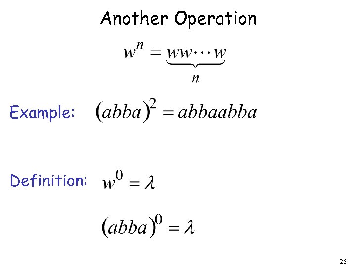 Another Operation Example: Definition: 26 