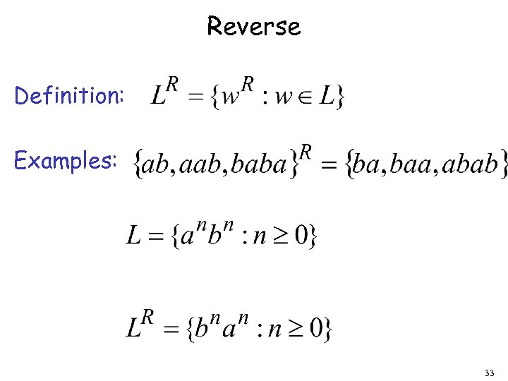 Reverse Definition: Examples: 33 