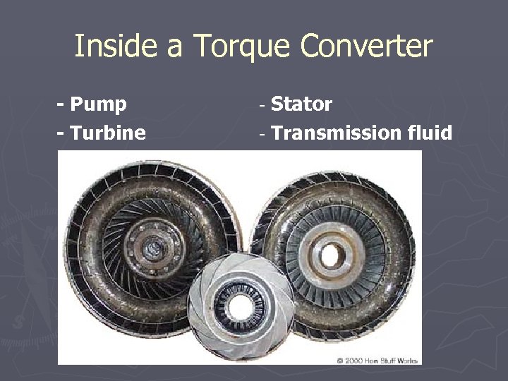 Inside a Torque Converter - Pump - Turbine - Stator - Transmission fluid 
