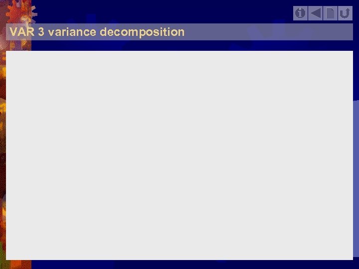 VAR 3 variance decomposition 