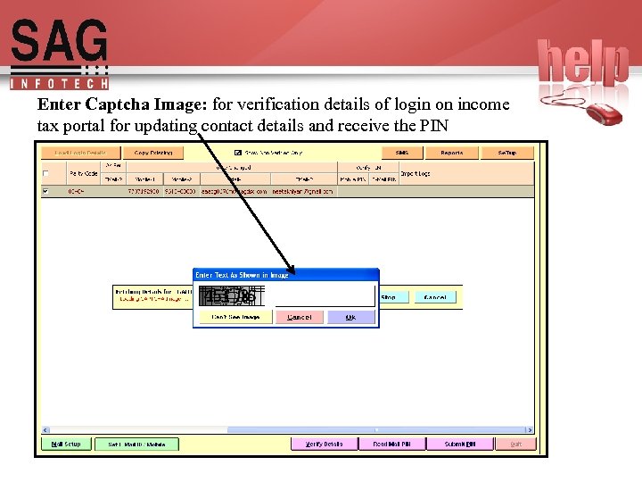 Enter Captcha Image: for verification details of login on income tax portal for updating