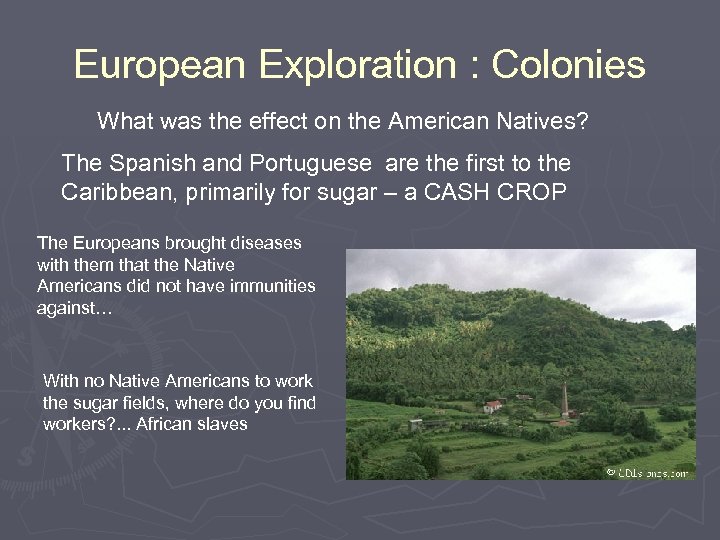 European Exploration : Colonies What was the effect on the American Natives? The Spanish