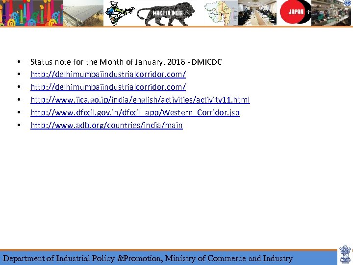  • • • Status note for the Month of January, 2016 - DMICDC