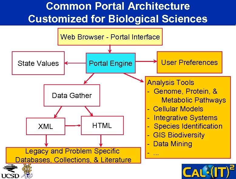 Common Portal Architecture Customized for Biological Sciences Web Browser - Portal Interface State Values