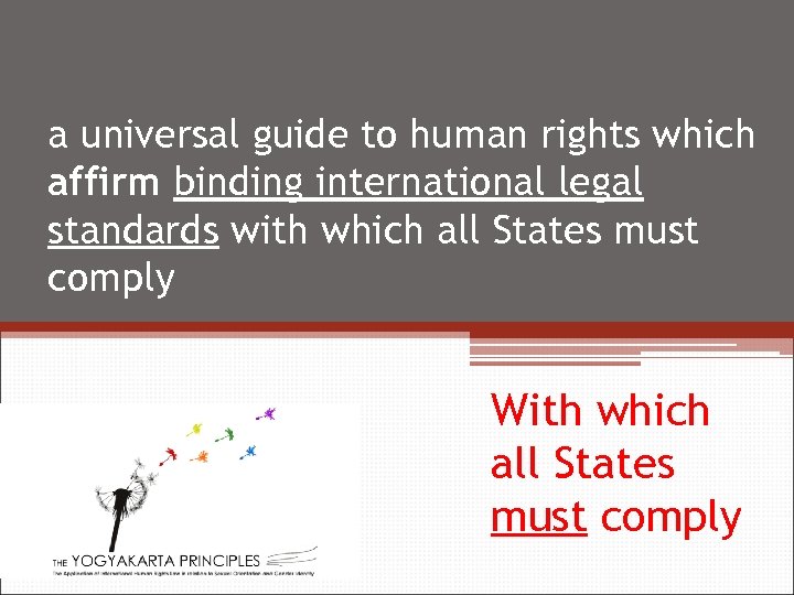 a universal guide to human rights which affirm binding international legal standards with which