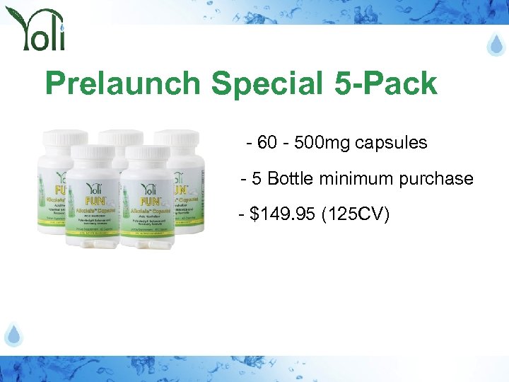 Prelaunch Special 5 -Pack - 60 - 500 mg capsules - 5 Bottle minimum