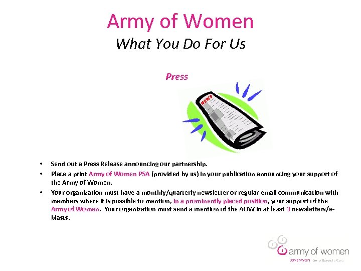 Army of Women What You Do For Us Press • • • Send out