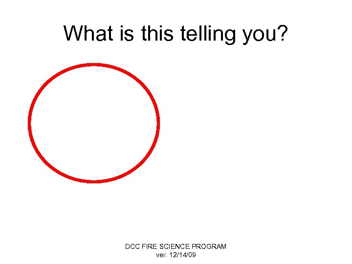 What is this telling you? DCC FIRE SCIENCE PROGRAM ver. 12/14/09 