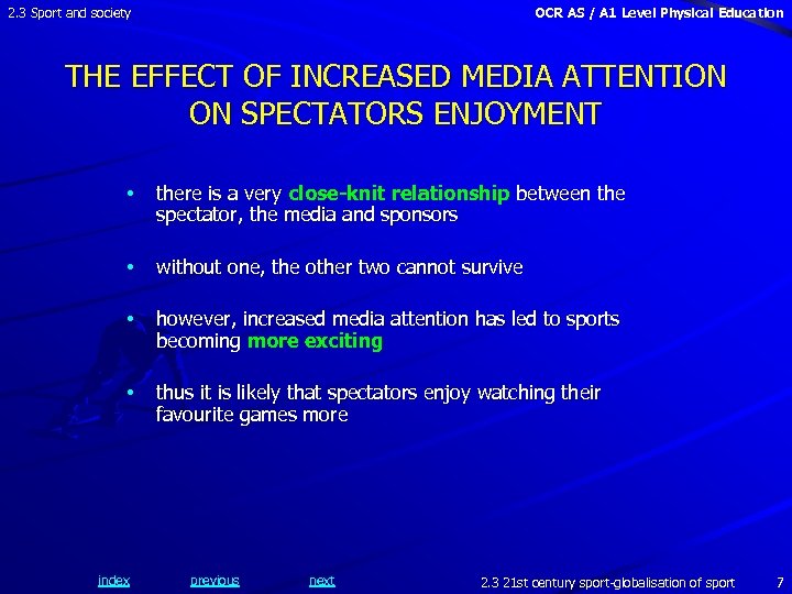2. 3 Sport and society OCR AS / A 1 Level Physical Education THE