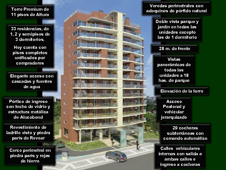 Torre Premium de 11 pisos de Altura 33 residencias, de 1, 2 y semipisos