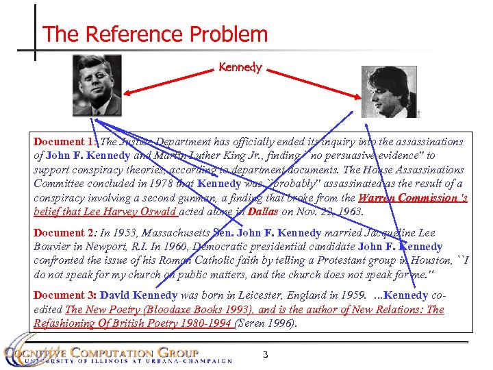 The Reference Problem Kennedy Document 1: The Justice Department has officially ended its inquiry