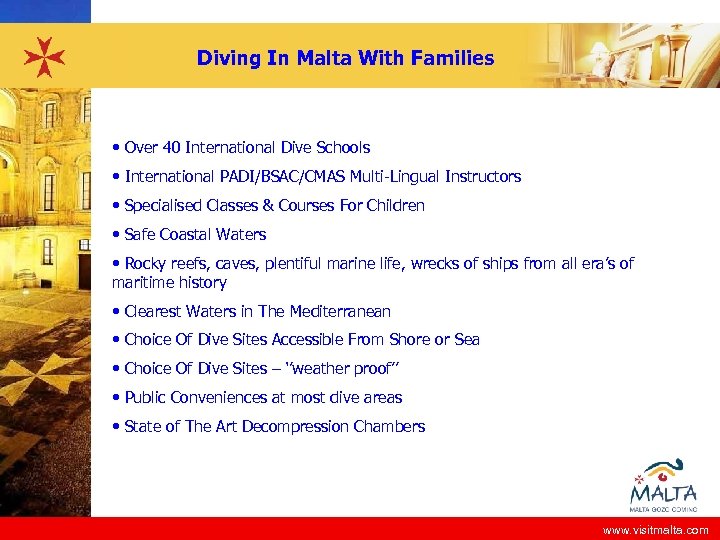 Diving In Malta With Families • Over 40 International Dive Schools • International PADI/BSAC/CMAS