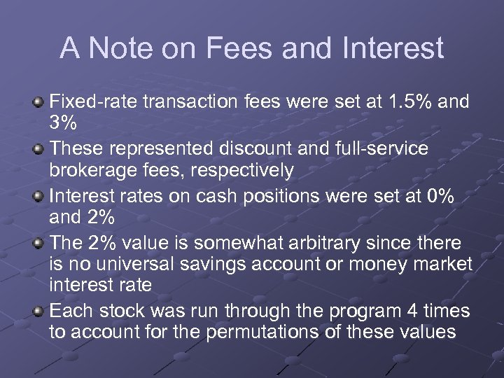 A Note on Fees and Interest Fixed-rate transaction fees were set at 1. 5%