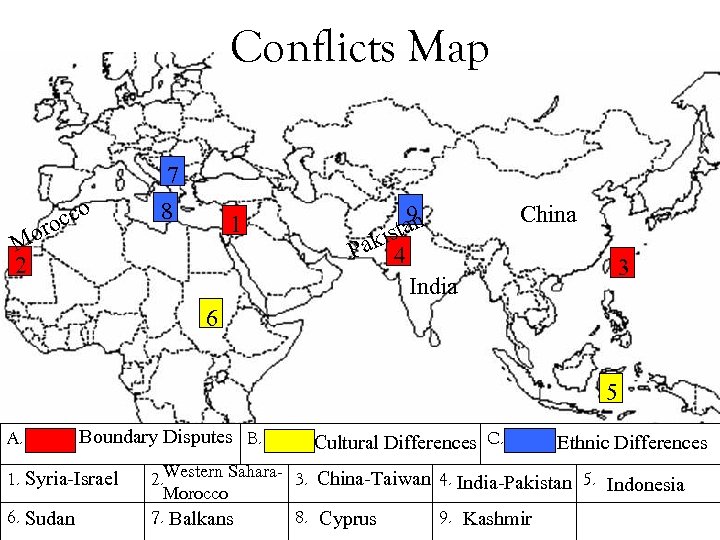 Conflicts Map 7 Mo 2 cco ro 8 1 9 an kist Pa 4