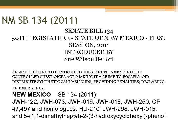 NM SB 134 (2011) SENATE BILL 134 50 TH LEGISLATURE - STATE OF NEW