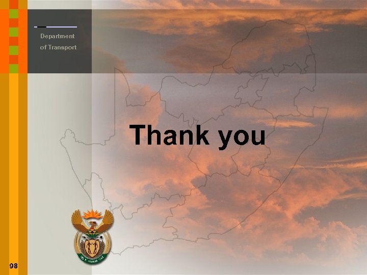 Department of Transport Thank you 98 