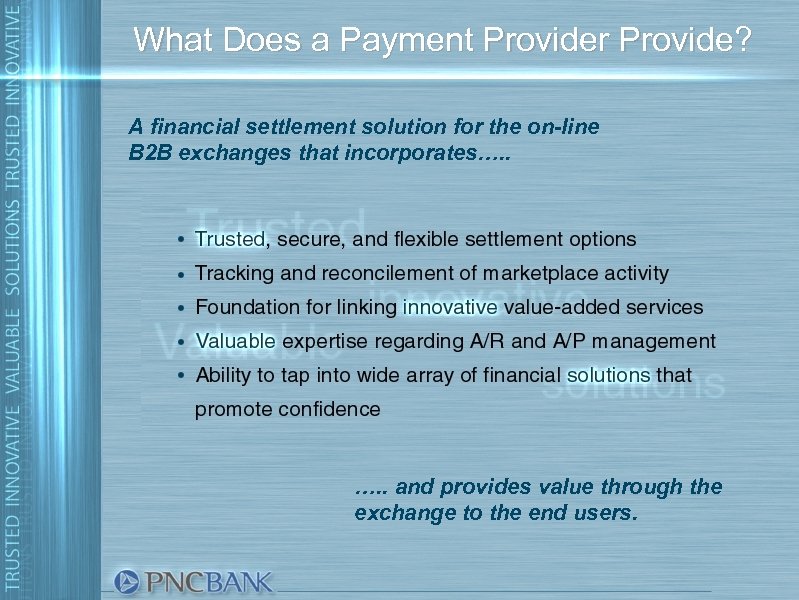 What Does a Payment Provider Provide? A financial settlement solution for the on-line B