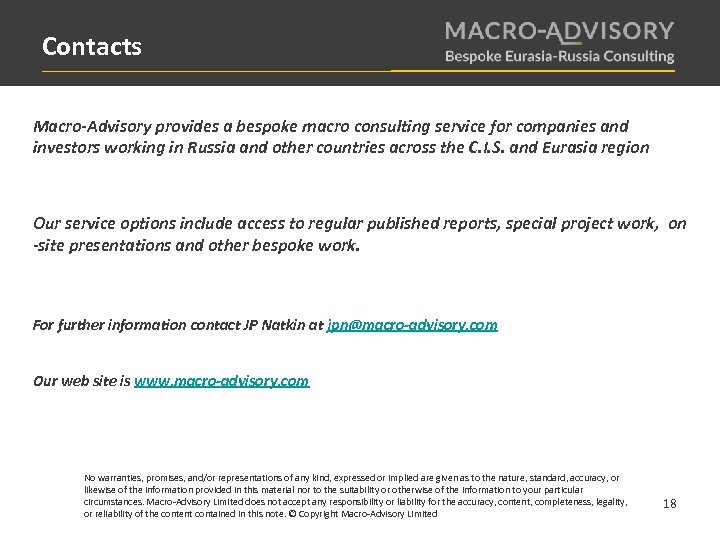 Contacts Macro-Advisory provides a bespoke macro consulting service for companies and investors working in