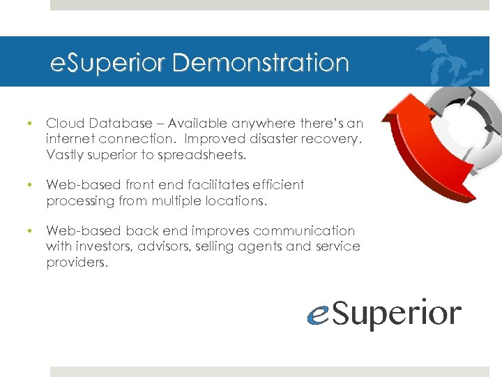 e. Superior Demonstration • Cloud Database – Available anywhere there’s an internet connection. Improved