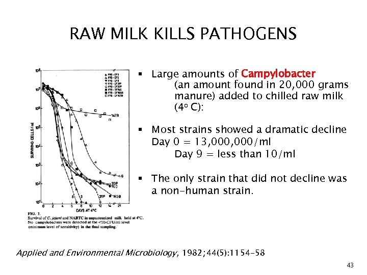 RAW MILK KILLS PATHOGENS § Large amounts of Campylobacter (an amount found in 20,