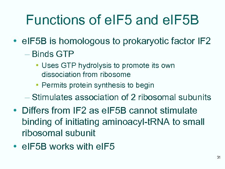 Functions of e. IF 5 and e. IF 5 B • e. IF 5