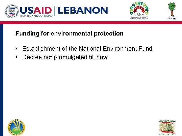 Funding for environmental protection • Establishment of the National Environment Fund • Decree not