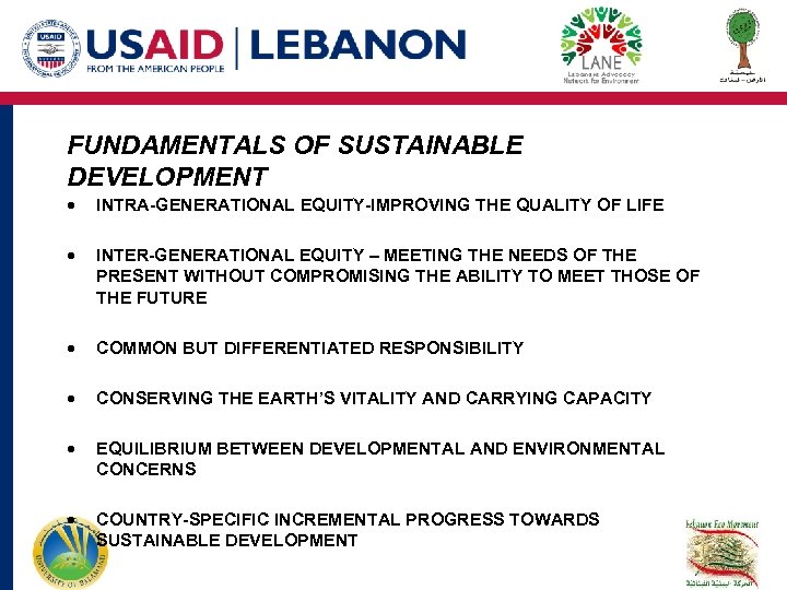 FUNDAMENTALS OF SUSTAINABLE DEVELOPMENT · INTRA-GENERATIONAL EQUITY-IMPROVING THE QUALITY OF LIFE · INTER-GENERATIONAL EQUITY