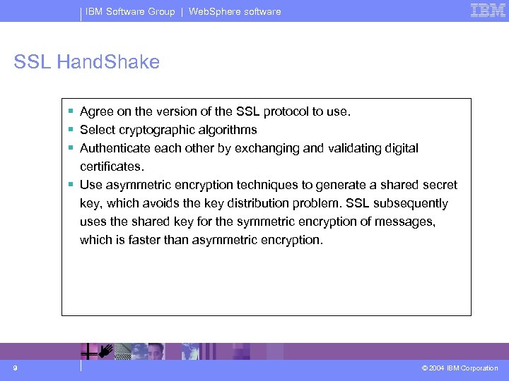 IBM Software Group | Web. Sphere software SSL Hand. Shake § Agree on the