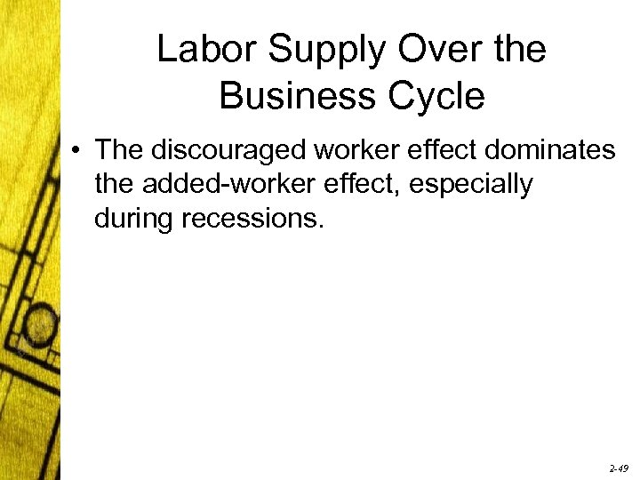 Labor Supply Over the Business Cycle • The discouraged worker effect dominates the added-worker