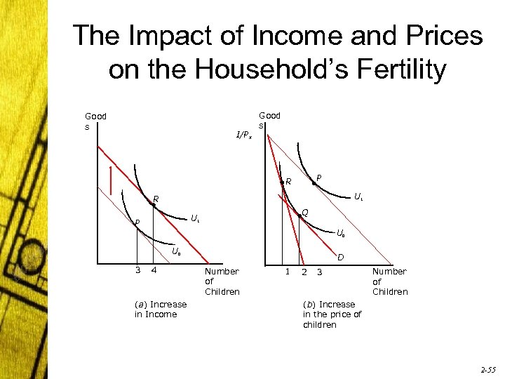 The Impact of Income and Prices on the Household’s Fertility Good s I/PX Good