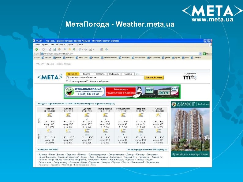 Мета. Погода - Weather. meta. ua 