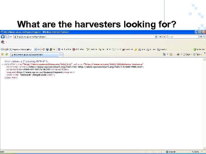 What are the harvesters looking for? 