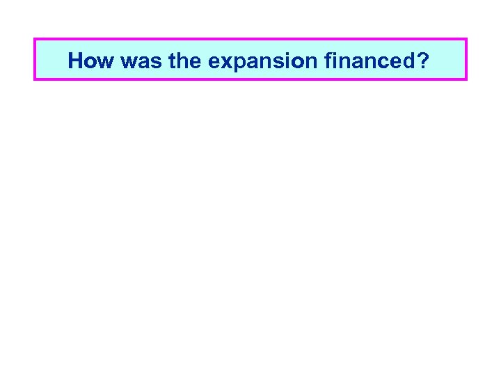 How was the expansion financed? 