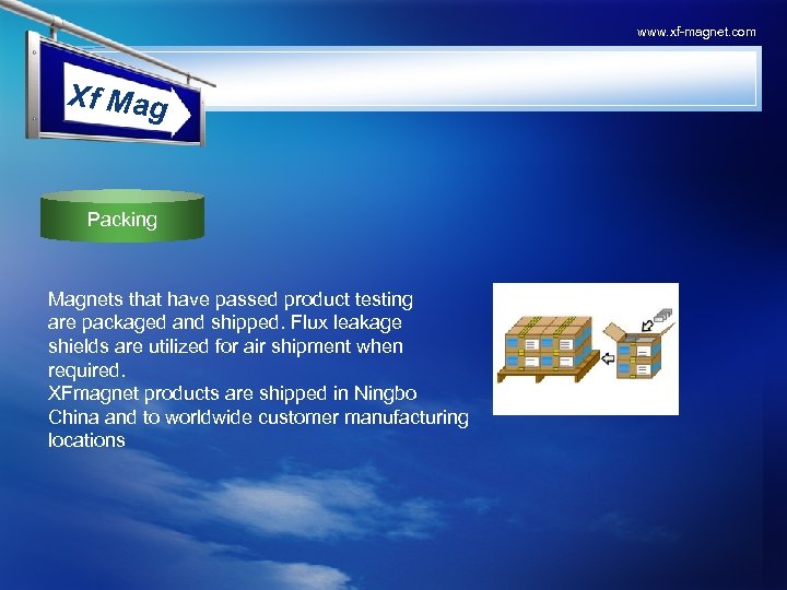 www. xf-magnet. com Xf Mag Packing Magnets that have passed product testing are packaged