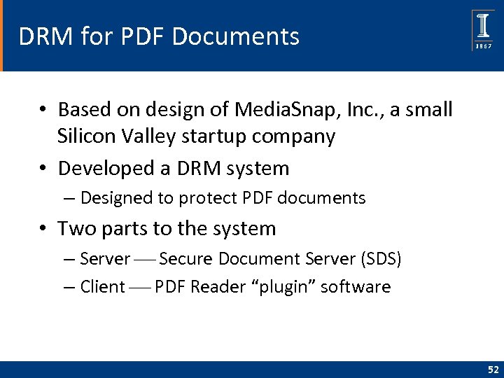 DRM for PDF Documents • Based on design of Media. Snap, Inc. , a