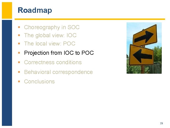 Roadmap § Choreography in SOC § The global view: IOC § The local view: