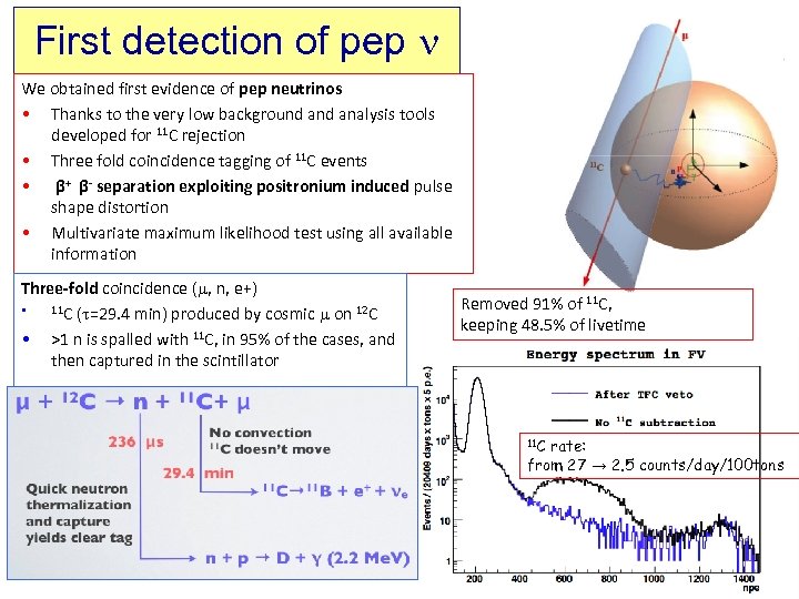 First detection of pep n We obtained first evidence of pep neutrinos • Thanks