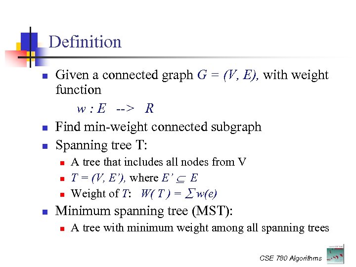 Advanced Algorithms Minimum Spanning Tree Generic Algorithm Kruskal S