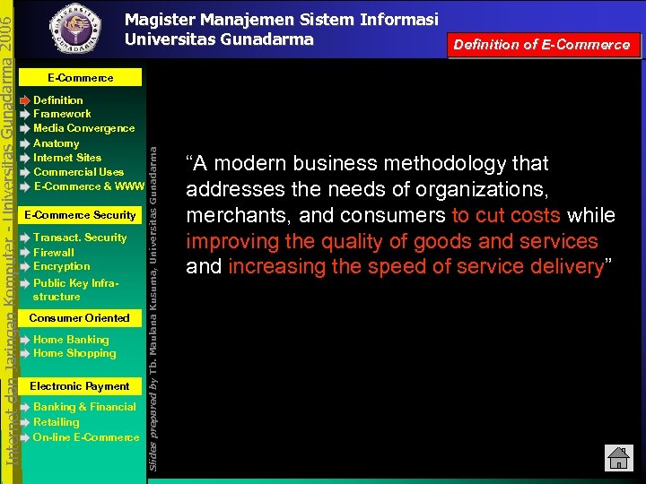 E-Commerce Definition Framework Media Convergence Anatomy Internet Sites Commercial Uses E-Commerce & WWW E-Commerce