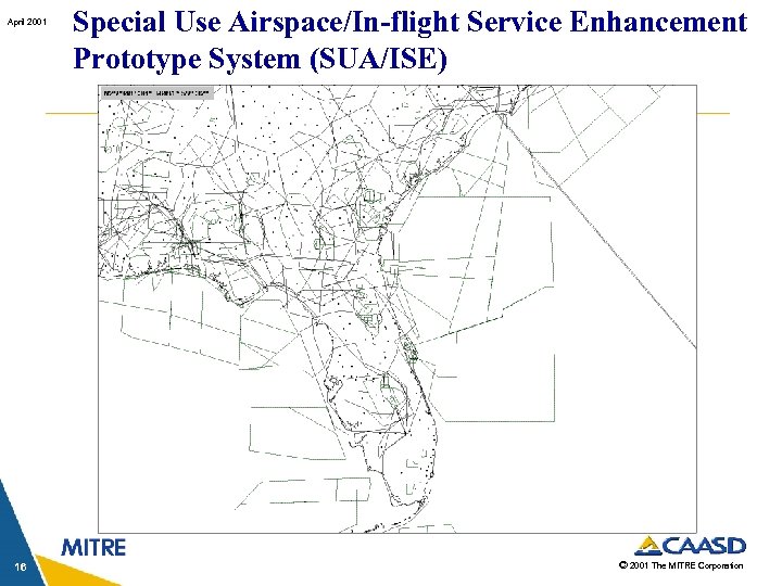 April 2001 16 Special Use Airspace/In-flight Service Enhancement Prototype System (SUA/ISE) © 2001 The
