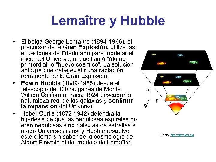 Lemaître y Hubble • El belga George Lemaître (1894 -1966), el precursor de la