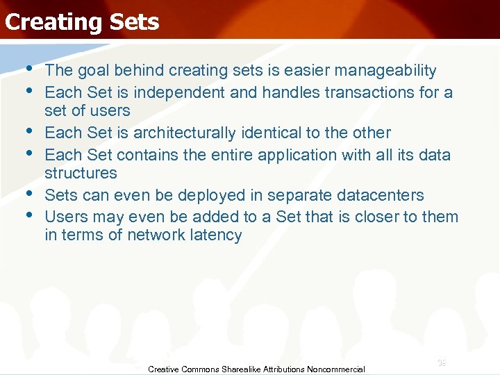 Creating Sets • • • The goal behind creating sets is easier manageability Each