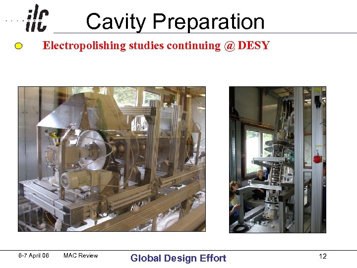 Cavity Preparation Electropolishing studies continuing @ DESY 6 -7 April 06 MAC Review Global